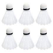LKWLPD 6pcs Training Exercise Nylon Shuttlecocks Badminton Ball Game Sport White